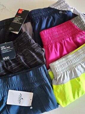 (Set of 6) Nike Under Armour DSG Jockey Women's Running Shorts Bundle
